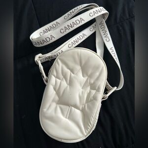 Lululemon Athletica Cream Crossbody Bag with Maple Leaf